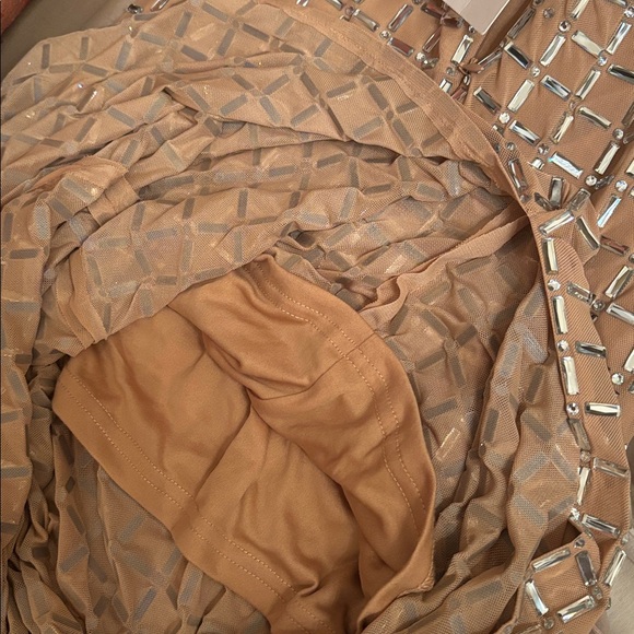 Zara sparkly mesh embellished studded halter long dress with back slit sz.S - Picture 15 of 16